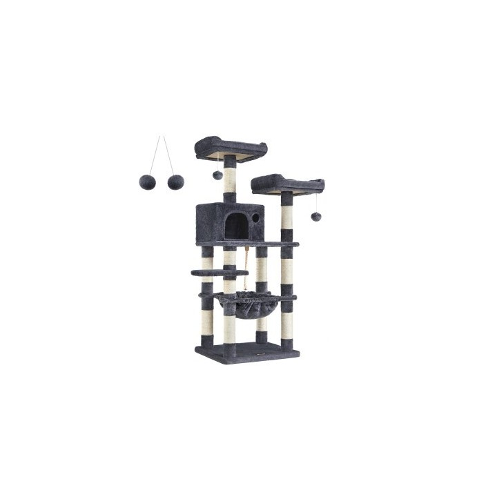 FEANDREA Kratzbaum 143cm hellgrau dunkelgrau