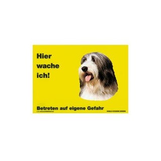 Warnschild "Hier wache ich!" Größe 28 x 20 cm, gelb