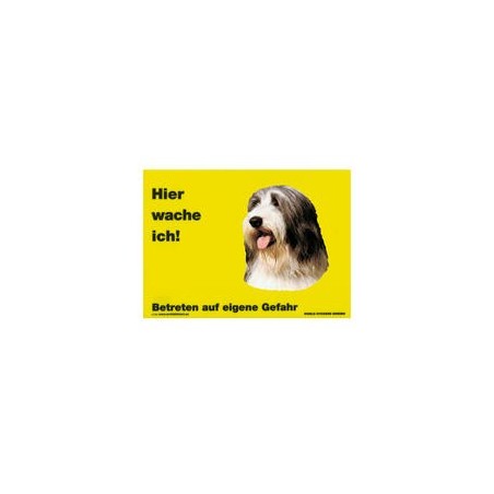 Warnschild "Hier wache ich!" Größe 28 x 20 cm, gelb