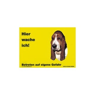 Warnschild "Hier wache ich!" Größe 28 x 20 cm, gelb