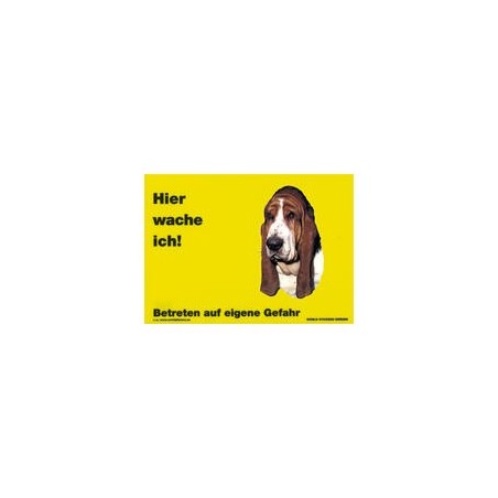 Warnschild "Hier wache ich!" Größe 28 x 20 cm, gelb