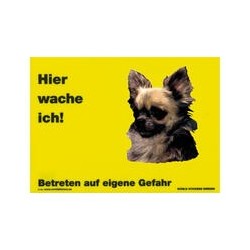 Warnschild "Hier wache ich!" Größe 28 x 20 cm, gelb