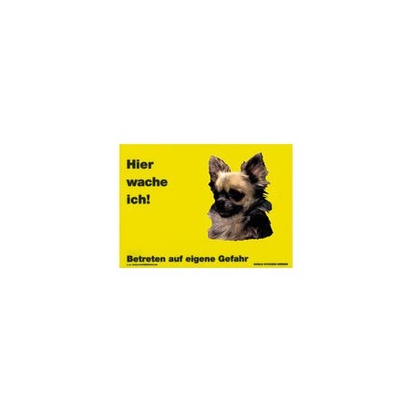 Warnschild "Hier wache ich!" Größe 28 x 20 cm, gelb