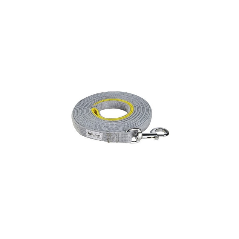 AniOne Schleppleine flach mit Schlaufe grau 10 m