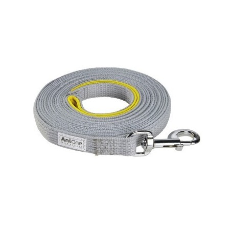 AniOne Schleppleine flach mit Schlaufe grau 10 m