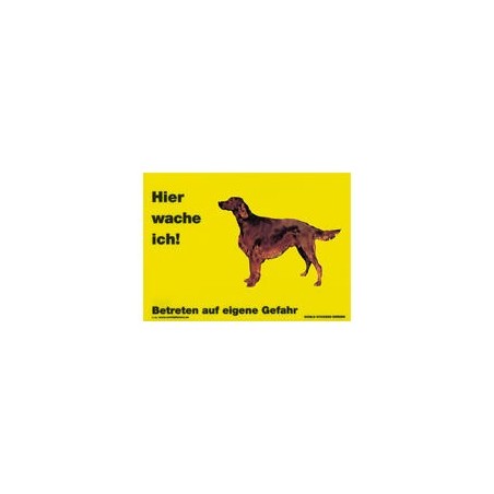 Warnschild "Hier wache ich!" Größe 28 x 20 cm, gelb