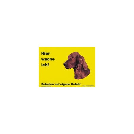 Warnschild "Hier wache ich!" Größe 28 x 20 cm, gelb