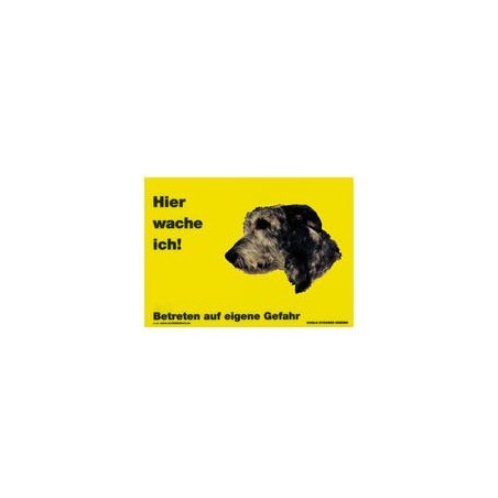 Warnschild "Hier wache ich!" Größe 28 x 20 cm, gelb