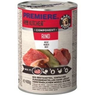 PREMIERE RAW KITCHEN Nassfutter Hund Adult Component, Rind und Kalb 6x400 g