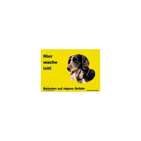 Warnschild "Hier wache ich!" Größe 28 x 20 cm, gelb