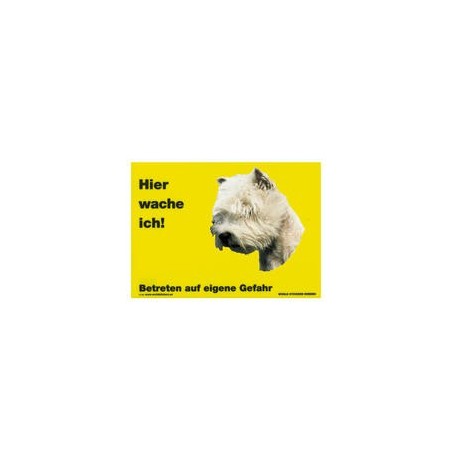 Warnschild "Hier wache ich!" Größe 28 x 20 cm, gelb