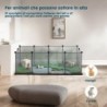 SONGMICS L-XL Freigehege mit Bodenplatten grau 1,43 m, 73 cm, 46 cm