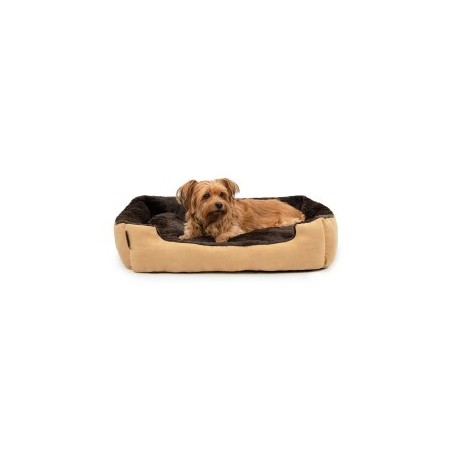 Lionto Hundebett mit Wendekissen braun/ beige L