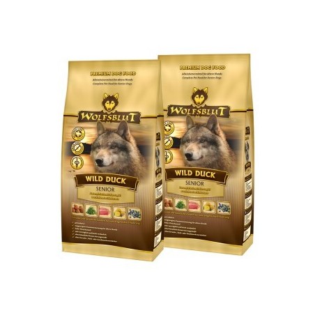 WOLFSBLUT Wild Duck Senior Entenfleisch mit Kartoffel 2x2 kg