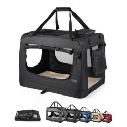 Lionto Hundetransportbox - faltbar - schwarz XXL