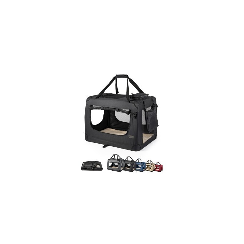 Lionto Hundetransportbox - faltbar - schwarz XXL