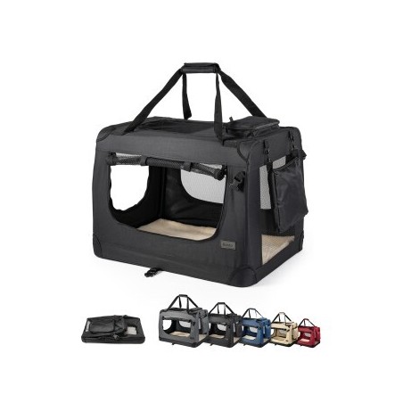 Lionto Hundetransportbox - faltbar - schwarz XXL