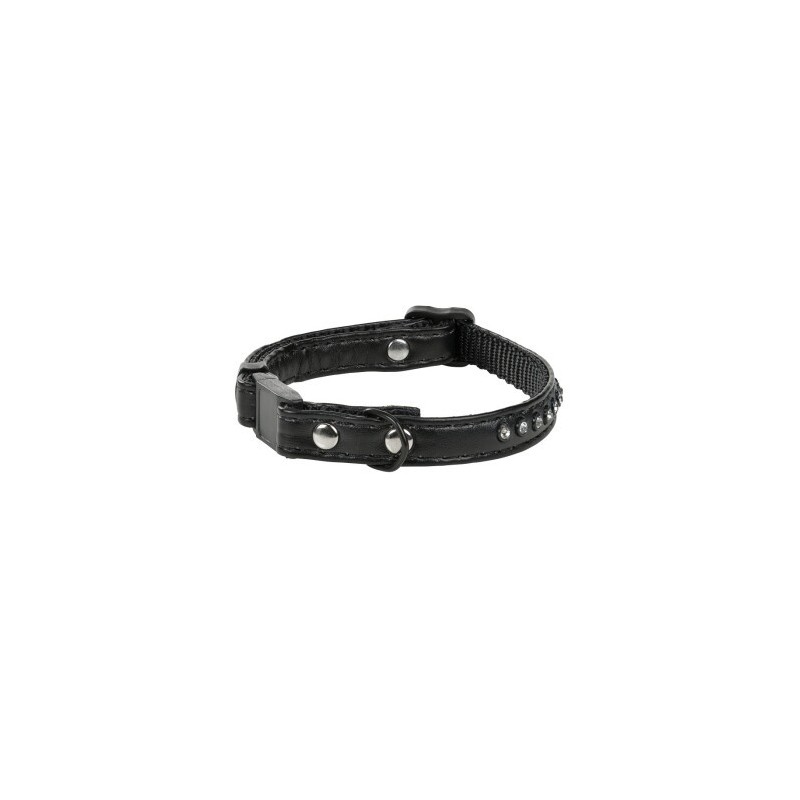 MORE Katzenhalsband Strass schwarz