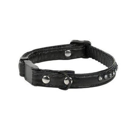 MORE Katzenhalsband Strass schwarz