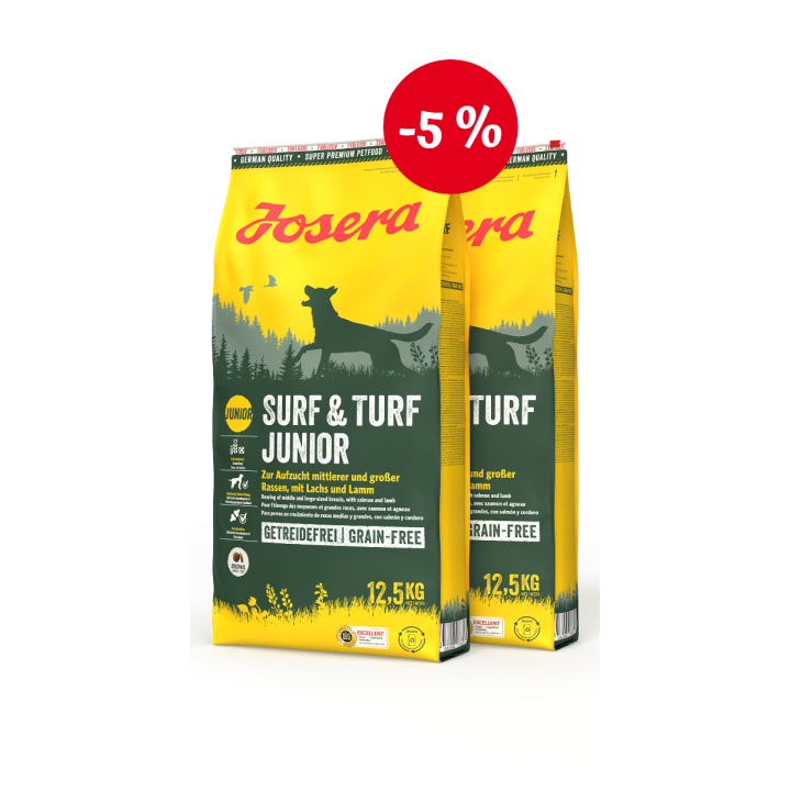 JOSERA Surf & Turf Junior 2x 12,5kg