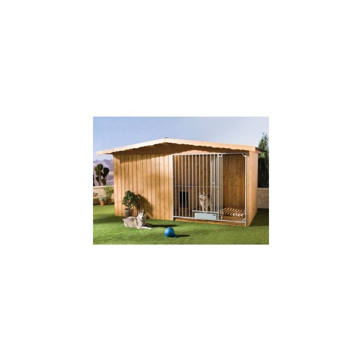 Sauerland Hundezwinger Charly mit Hundehütte 3 m, 2 m, 2,25 m mit Bodenplatte