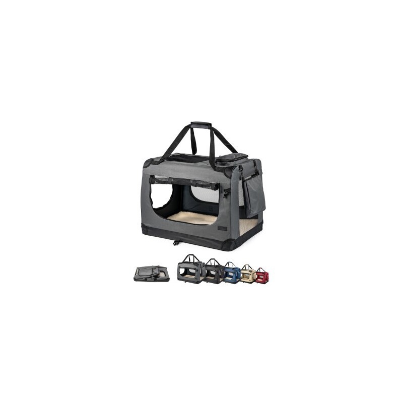 Lionto Hundetransportbox - faltbar - grau XXXL