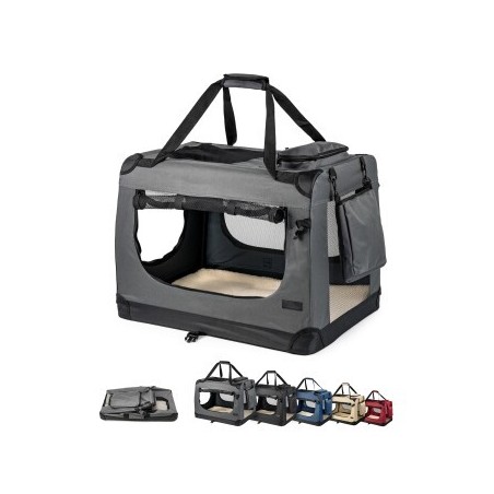 Lionto Hundetransportbox - faltbar - grau XXXL