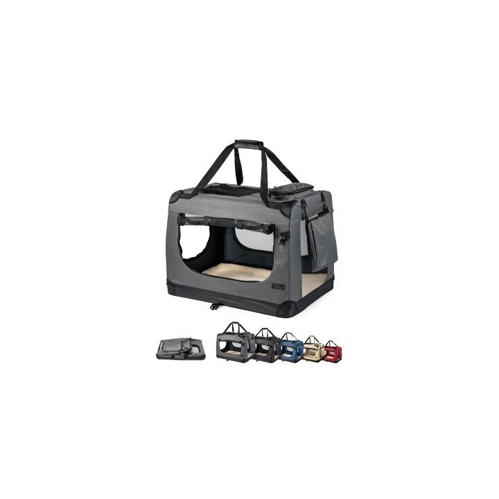 Lionto Hundetransportbox - faltbar - grau XXXL