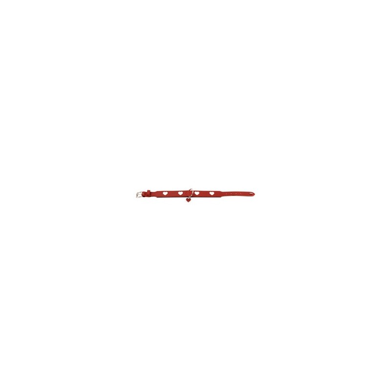 HUNTER Hundehalsband Love rot/schwarz, Gr. 32, Breite: ca. 2,6 cm, Halsumfang: ca. 24 - 28 cm
