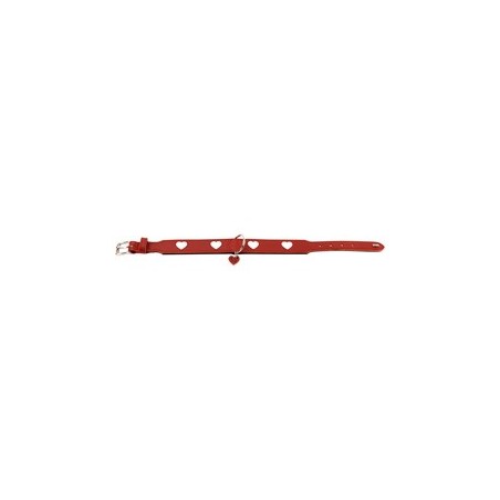 HUNTER Hundehalsband Love rot/schwarz, Gr. 32, Breite: ca. 2,6 cm, Halsumfang: ca. 24 - 28 cm