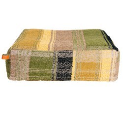 Cloud7® Hundekissen Cube Tartan kariert grün, Gr. M, Maße: ca. 70 x 70 x 22 cm