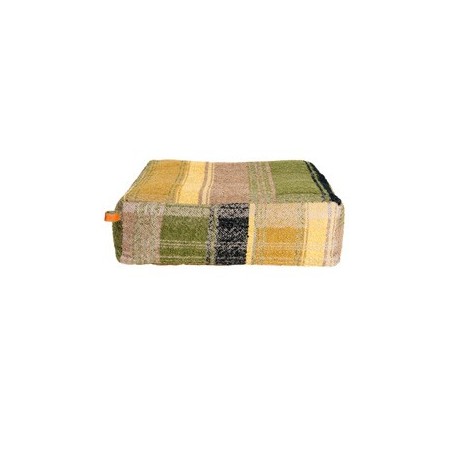 Cloud7® Hundekissen Cube Tartan kariert grün, Gr. M, Maße: ca. 70 x 70 x 22 cm