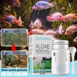 50g Algenentfernungsmittel mit Löffel Tanks Moosentferner Aquarium Teichreiniger Schlammzerstörer Wasserreinigung 2