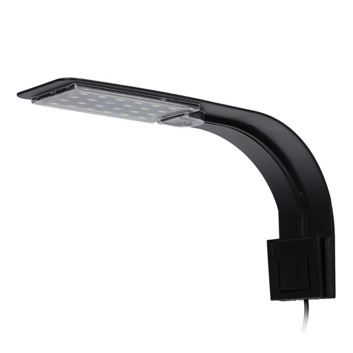 AC220V 10W 24 LED Aquarium Licht Fisch Glas Lampe Weiß/Blau Licht Tragbar White/Blue Light -EU schwarz