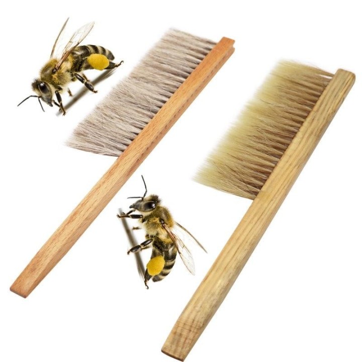 Imkerei-Werkzeuge, Holz-Honigbürste, fegende Bienen, zweireihig, Pferdeschwanzhaar, neue Imkerei-Ausrüstung licht grau