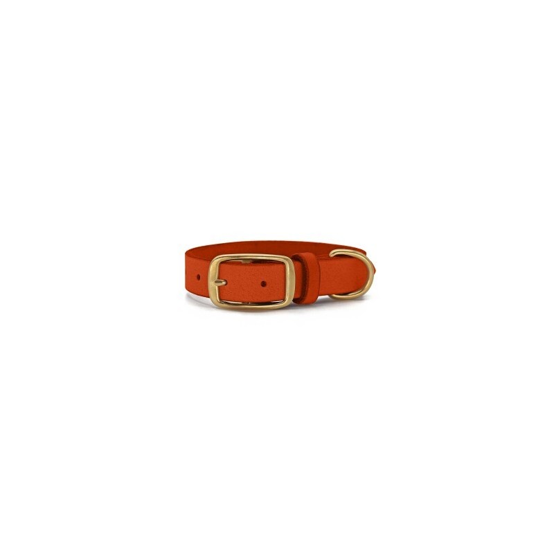 THE DOG IDEA Leder Halsband Orange XXL