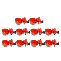 10er-Pack Geflügel-Wassertrinkbecher aus Kunststoff für Hühner und Hühner, automatischer Trinker 6.5X4CM