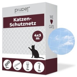PIUPET Katzennetz transparent 3 x 4 m