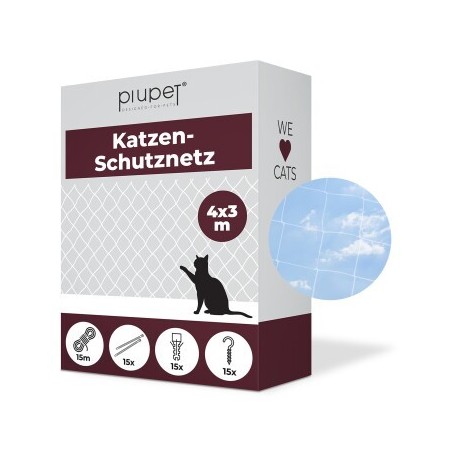 PIUPET Katzennetz transparent 3 x 4 m