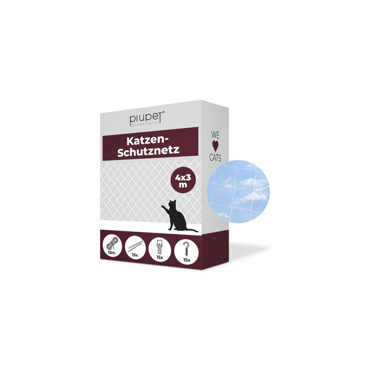 PIUPET Katzennetz transparent 3 x 4 m