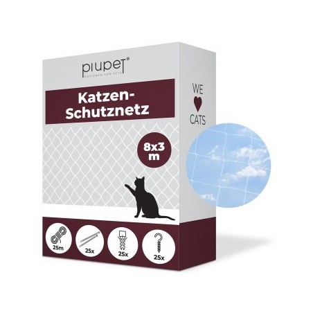 PIUPET Katzennetz transparent 3 x 8 m