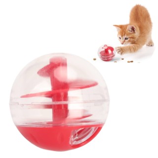 Leckerli-Spender-Kugel für Katzen, bissfest, interaktiver langsamer Futterspender für Haustiere, Puzzle-Kugel für Kätzchen ro