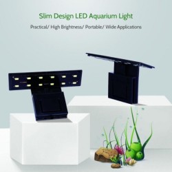 AC220V 5W 12 LED Aquarium Licht Fisch Glas Lampe weißes Licht tragbar schwarz