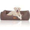 Knuffelwuff Hundebett Lotte aus Velours mit feinem Handwebcharakter braun/ grau XXL