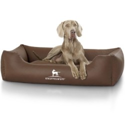 Knuffelwuff Kunstleder Hundebett Sidney braun XXL