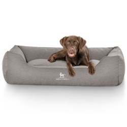 Knuffelwuff Hundebett Crispino aus Velours mit Handwebcharakter grau XXL