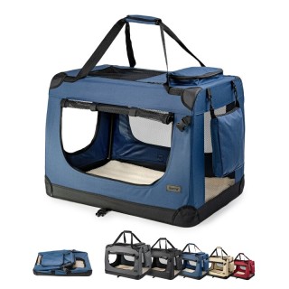 Lionto Hundetransportbox - faltbar - blau M