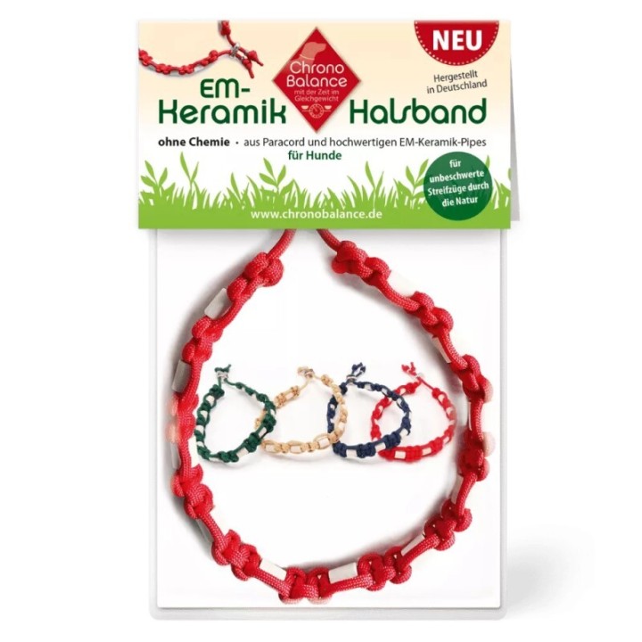 ChronoBalance EM-Keramik Halsband zur Ungeziefer Abwehr Rot 39 cm