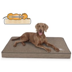 Knuffelwuff orthopädische Hundematte Palomino aus laser-gestepptem Kunstleder stone clay XXL