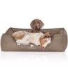 Knuffelwuff Orthopädisches Hundebett Rockland aus Kunstleder stone clay XL